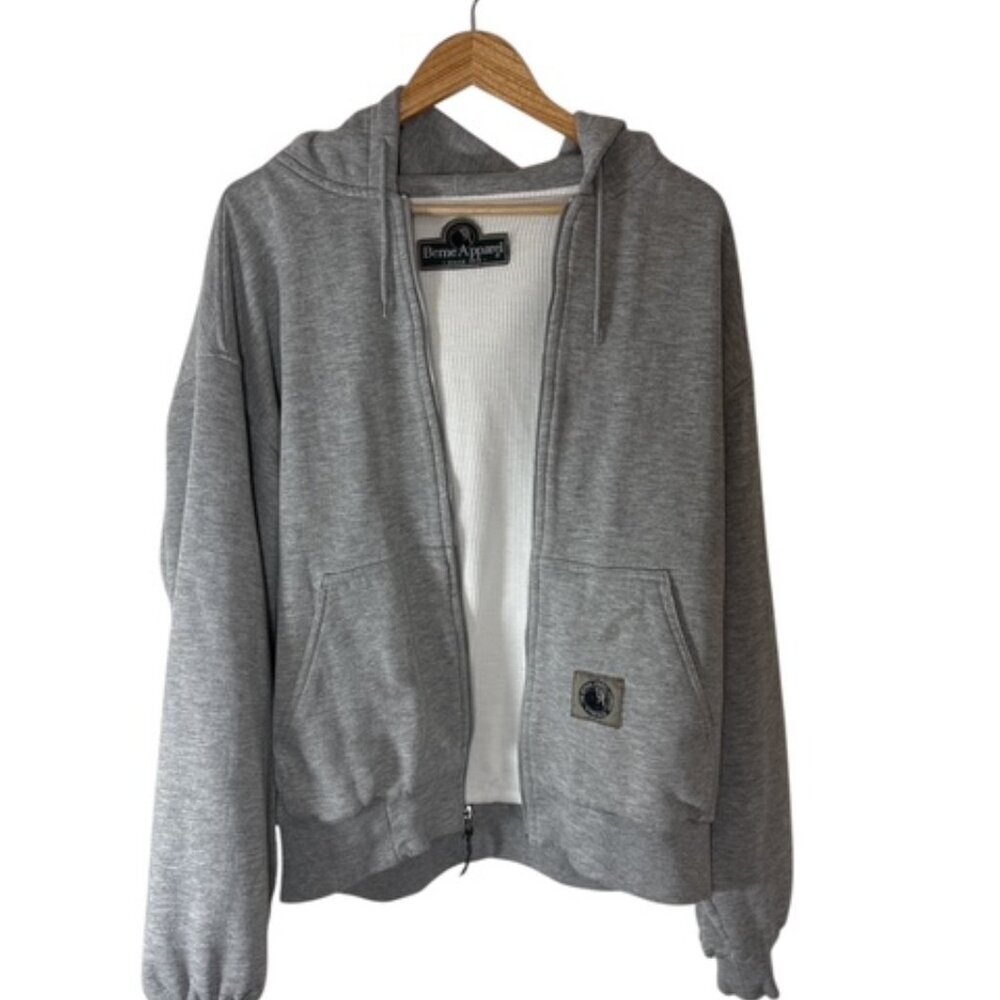 Berne Hooded Sweatshirt Mens XL Gray  Thermal Hoodie